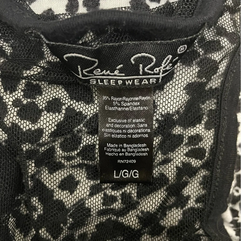 René Rofé Sleepwear black and white leopard print top / L / Excellent co… - Picture 11 of 11